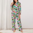 thumbnail image 2 of Fotbe Watercolor Flowers Pattern Long Sleeve Pajama Set for Women,Sleepwear Set,2-piece Loungewear Set,Soft PJs Comfy Nightwear with Pockets -Small, 2 of 7