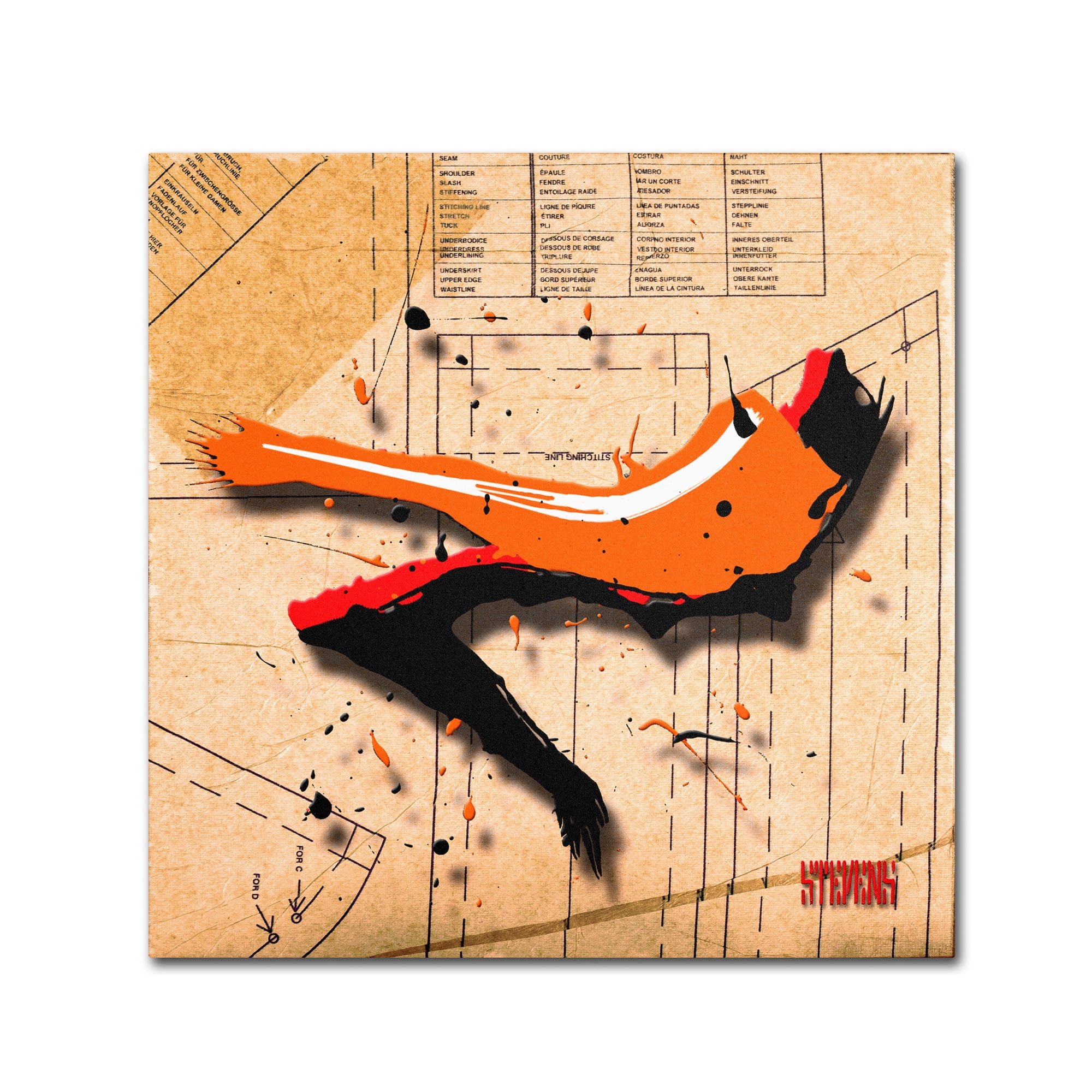Trademark Fine Art "Suede Heel Orange" Canvas Art by Roderick Stevens