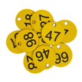 thumbnail image 3 of 100x Étiquette Numérique Portable Numéro 1-100 pour Hôtel Entrepôt 100 Pcs Étiquette Numérique Ronde Dortoir Clés Jaune+noir Mot, 3 of 6