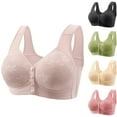 thumbnail image 4 of Cyglowse Bras with Front Closure for Older Women, Open Front Bras for Seniors, Pink Bras 50, 4 of 5