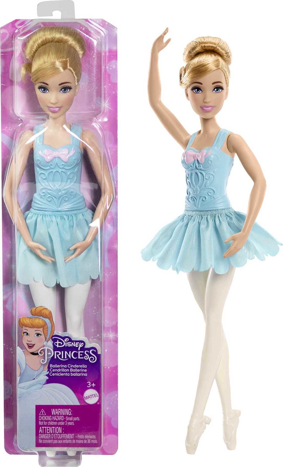 Disney Princess Ballerina Cinderella Fashion Doll with Posable Arms and Legs, New for 2023