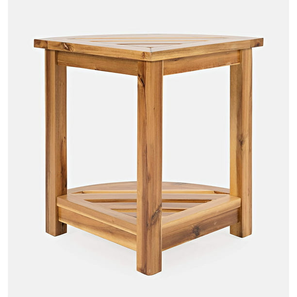 Outdoor Corner Accent Table, Corner Side Table With Drawer