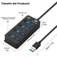 thumbnail image 3 of Hub USB 3.0 Universal 4 Puertos Multi USB 3.0 Splitter Hub 5 Gbps SuperSpeed Multi USB Hub Portátil con 4 Interruptores de Encendido/Apagado Individuales, Indicadores LED para Windows/iOS, 3 of 5