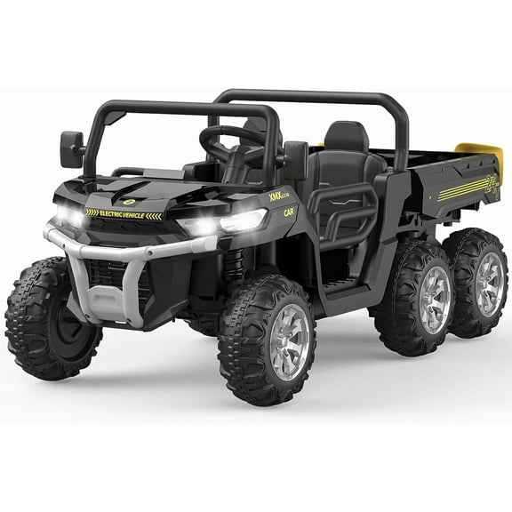 Rugerasy 24V Ride On Dump Truck with Remote Control, Music, Black