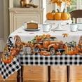 thumbnail image 2 of Fall Tablecloth Thanksgiving Tablecloths Square 60x60 Inch, Autumn Harvest Plaid Truck Gnome Pumpkin Table Cover Waterproof for Fall Thanksgiving Dinning Table Decorations, 2 of 6