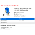 thumbnail image 2 of Fuel Pump - Compatible with 1998 - 1999 BMW 323i Convertible, 2 of 2