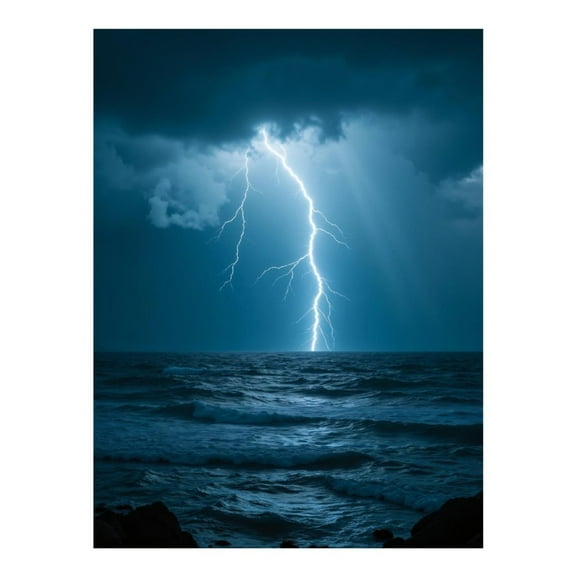 Diamond Art Kit for Adults, Ocean Storm Lightning Night Sky Diamond Painting for Adults Beginners, 5D DIY Diamond Art Painting Kits, Colorful Diamond Painting Craft for Home Decor 12x16