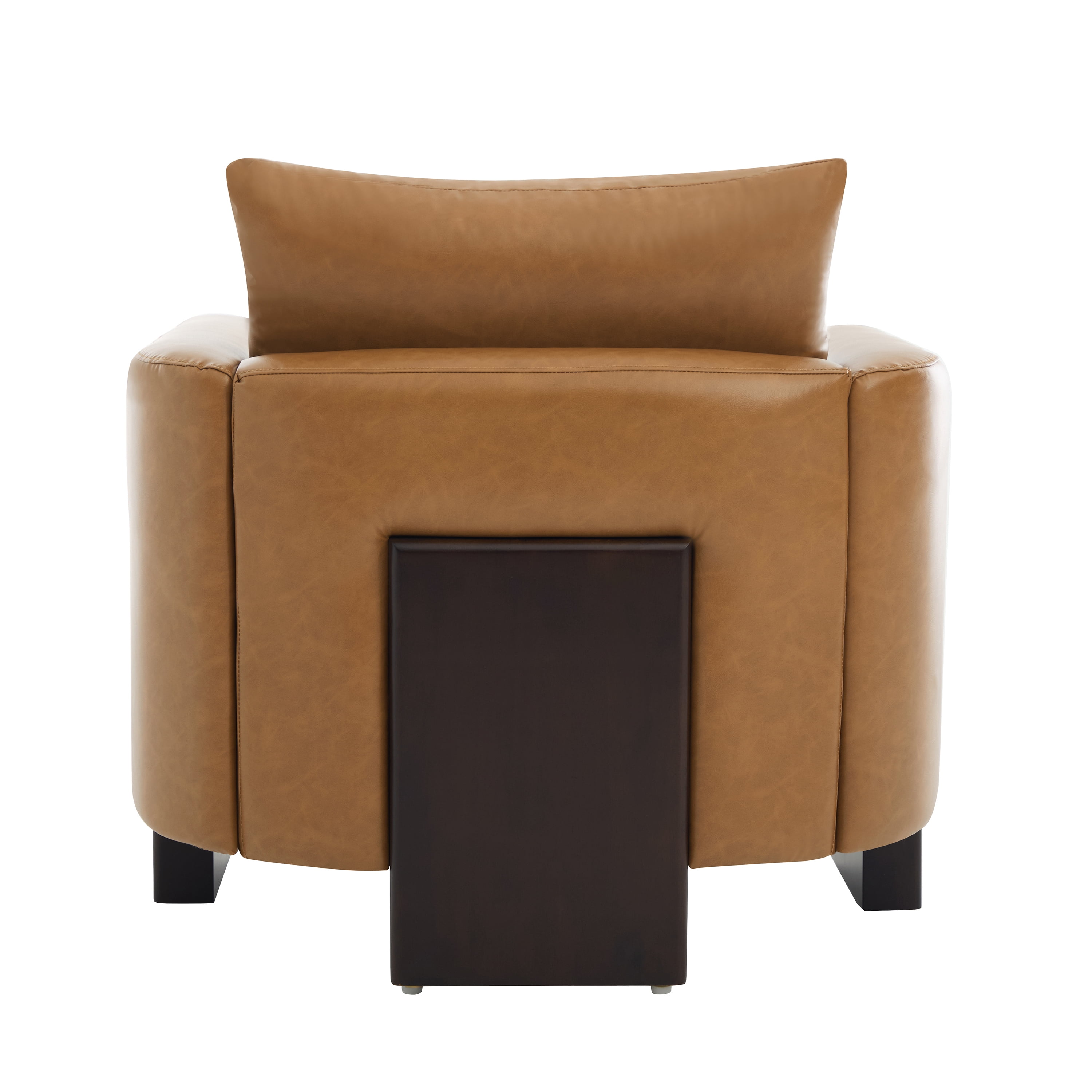 Euroco Mid Century Modern Accent Chair,Upholstered Armchair Single Sofa with Rubber Wood Legs,Comfy Reading Chair for Bedroom, Living Room,Office,Brown