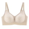thumbnail image 5 of Alun Leopard Print Bras for Women with Light Support No Underwire Seamless Thin Padding Bralettes Soft Comfortable Smoothing Wireless Everyday Tshirt Bra Beige XL, 5 of 8