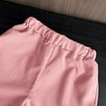 thumbnail image 6 of THDHVS Girls Summer Outfits,Casual Short Sets for Kids,Solid Color Bow Pleated Sleeveless Clothes Shorts Two-piece Set Summer Girl's Clothing Pink 6-7 Years, 6 of 6