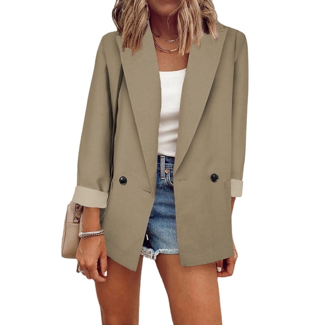 Cardigan Ouvert Uni Mode Décontractée pour Femmes Veste à Manches Longues