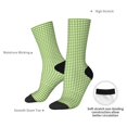 thumbnail image 2 of Yiaed Green Gingham Print Great elasticity Crew Socks Sports socks for Men and Women, 2 of 5