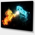 thumbnail image 2 of Fire and Water Abstract Horses - Animal Canvas Art Print, 2 of 3