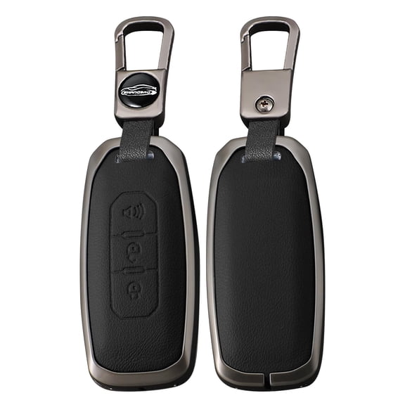 Heavy Duty Metal Key Fob Case Protector Cover Compatible with Ford Territory 2021 2022 2023 Titanium EV Model Keyless Entry Remote Key Chain Holder