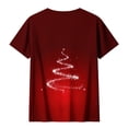 thumbnail image 4 of CLOISE Graphic T Shirts for Women Plus Size Christmas Tree Crew Neck Tee Tops Short Sleeve Pullover Slim Funny Dinner Clothing M, 4 of 6