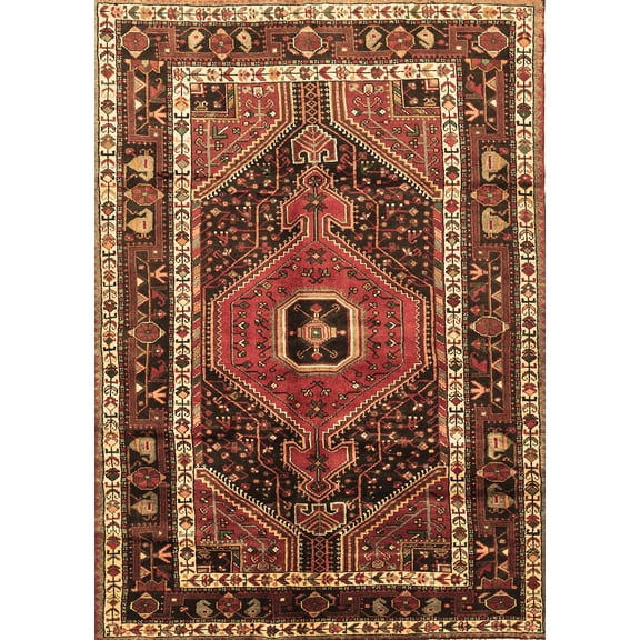 Ahgly Company Indoor Rectangle Persian Brown Traditional Area Rugs, 5' x 7'