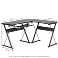 thumbnail image 2 of Furinno Besi L-Shape Metal Frame Computer Desk, Espresso FCG126EX, 2 of 5
