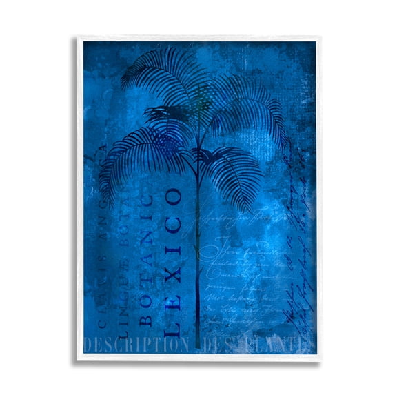 Stupell Modern Botanical Palm Collage Landscape Painting White Framed Art Print Wall Art