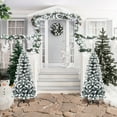 thumbnail image 4 of Costway 4.5Ft Unlit Hinged Snow Flocked Artificial Pencil Christmas Tree w/ 242 Branch, 4 of 10