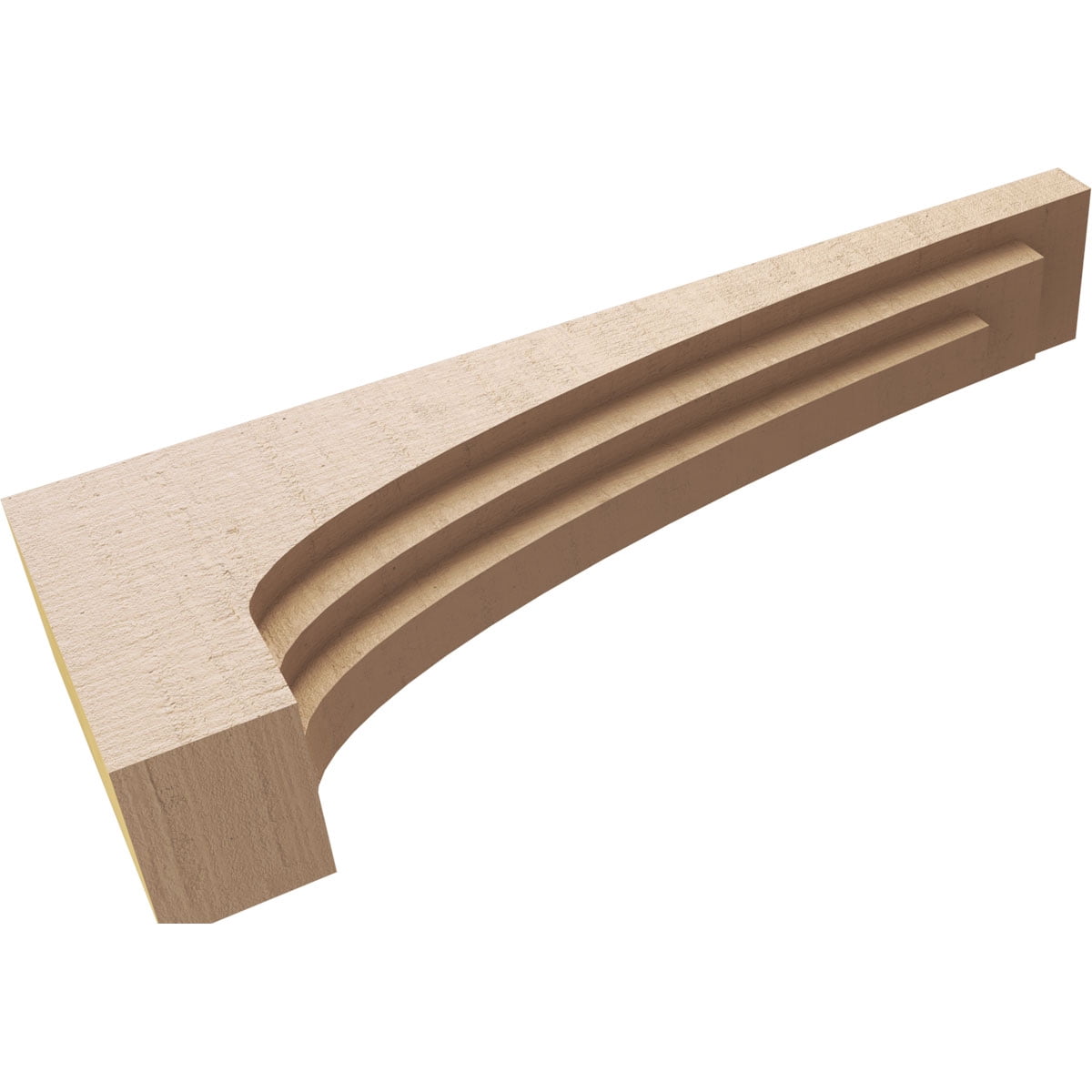 3"W x 18"D x 6"H Thin Rockford Rough Cedar Woodgrain TimberThane Corbel, Primed Tan