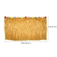 thumbnail image 3 of Darzheoy Party Table Skirt Decorations, 9 Feet X 29.5 Inch Gold Hawaiian Themed Grass Table Skirt, Tropical Hawaiian Party Decorations, Hawaiian Summer Beach Themed Party Decor, 3 of 8