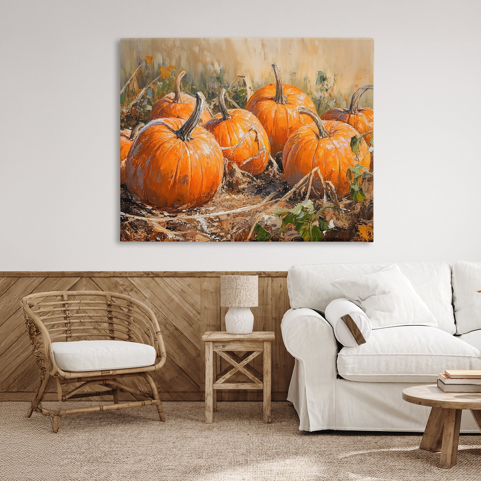 Stupell Industries Pumpkin Patch Autumn Harvest Scene Canvas Wall Art, design by Nini Art