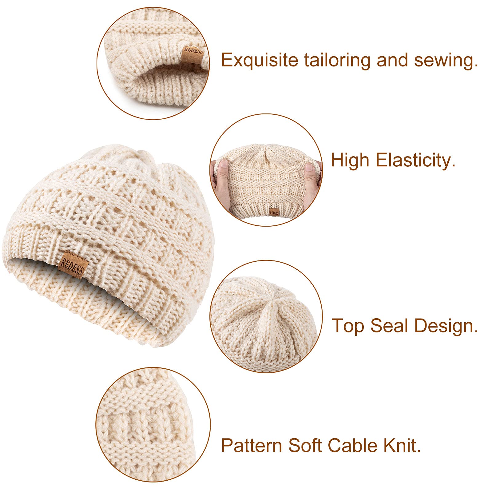 REDESS Baby Kids Winter Beanie Hat, 3-Pack photo 4