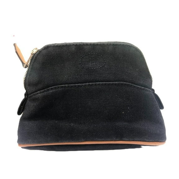 Pre-Owned HERMES Hermes Bolide Pouch Mini Cosmetic Canvas Women's Black (Fair)