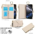 thumbnail image 2 of Decase Crossbody Wallet Case for Samsung Galaxy S22 Ultra 5G RFID Blocking 6-Card Holder Soft PU Leather Adjustable Shoulder Strap Zipper Pocket Metal Buckle Wristband Phone Case,White, 2 of 7
