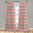 thumbnail image 5 of Ambesonne Abstract Curtains, Retro Bicolor Striped, Pair of 28"x95", Grey and Scarlet, 5 of 5