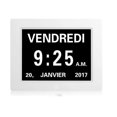 thumbnail image 1 of Reloj digital LCD de 8 pulgadas con calendario, fecha, día y hora, reloj no abreviado, atenuación automática, pantalla HD de 8 idiomas, recordatorio para personas mayores con Alzheimer, 1 of 5