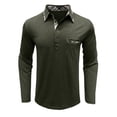 thumbnail image 2 of LTTVQM Mens 2026 Polo Shirts Lightweight Long Sleeve Casual Cotton T-Shirt Summer Button Golf Tee with Pocket Army Green XL, 2 of 4