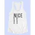 thumbnail image 3 of Slogan Nice Fashion Racerback Tank Women -Image by Shutterstock, Female Medium, 3 of 4
