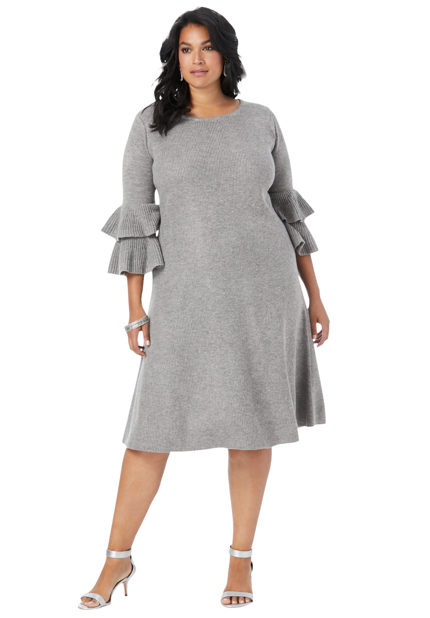 ruffle bell sleeve dress