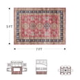 thumbnail image 3 of SIXHOME 6'x9' Area Rugs for Living Room Washable Rugs Vintage Floral Living Room Rugs Soft Indoor Carpet Rugs for Bedroom Dinning Room Office Retro Home Decor Red, 3 of 5