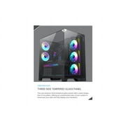 GAMEMAX Infinity Plus Black USB3.0 / Type C ATX Mid-Tower Gaming Computer Case w/3 x Tempered Glass Side Panel (Fans Not Included)