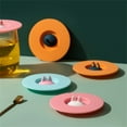 thumbnail image 4 of Bearachild Tapas de taza con soporte para cuchara Tapa de taza a prueba de fugas Tapa para beber extraíble Teteras Naranja, 4 of 6
