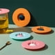 thumbnail image 4 of Bearachild Tapas de taza con soporte para cuchara Tapa de taza a prueba de fugas Tapa para beber extraíble Teteras Naranja, 4 of 6
