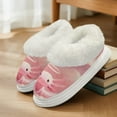thumbnail image 3 of POLERO Kawaii Pink Axolotl Print Warm House Slippers for Women Comfy Fleece Lined Fuzzy Slippers with Thick Sole for Indoor Outdoor, Size 5-6, 3 of 7