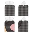 thumbnail image 2 of Sikiie Vinyl Records Leather Tissue Box Cover Square, tissue box holder, Tissue Box with Bottom Belt-5.2”x5.2”x5.2”, 2 of 7
