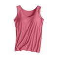 thumbnail image 3 of Nestiefly Womens Tank Tops with Built in Bra Padded Wide Strap Sleeveless Shirts Casual Summer Loose Cute Camisole Top Red 3XL, 3 of 6