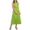 thumbnail image 1 of Fridja Robe Longue Décontractée Sans Manches Col Rond Couleur Unie pour Femmes, 1 of 8