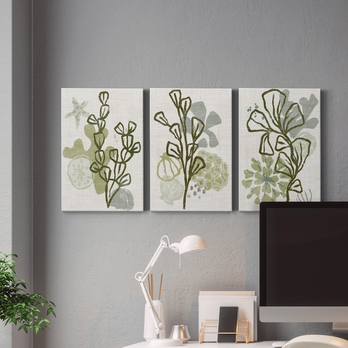 Coral Blockprint I Premium Gallery Wrapped Canvas - Ready to Hang - 40 x 60 Each