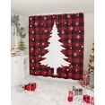 thumbnail image 2 of Merry Christmas Bathroom Shower Curtains with Hooks, Tree Red Buffalo Check Waterproof Fabric Washable Shower Curtain for Home Hotel Bathtub Decor 54x78 Inches, 2 of 7