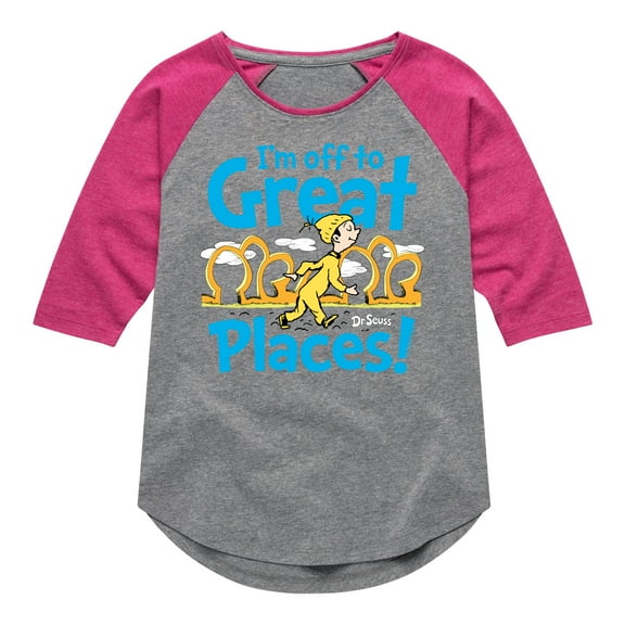 Dr. Seuss - I'm Off To Great Places - Toddler And Youth Raglan Graphic T-Shirt