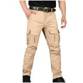 thumbnail image 3 of Jinhomg Men's Tactical Pants High Waist Straight Leg Cargo Combat Big and Tall Lightweight Hiking Work Pants with Multiple Pockets Khaki,XXXL, 3 of 7