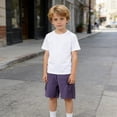 thumbnail image 6 of TKKCS Boys Pull-On Cargo Shorts- Elastic Wasit Casual Trendy Waterproof Outdoor Loose Fit Kids Hiking Shorts With Multi Pockets Purple Size 10 Years, 6 of 8