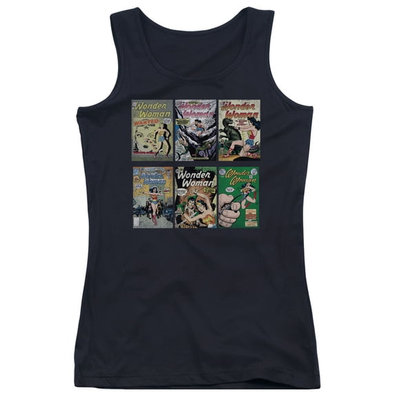 DC Comics WW Covers Junior Women's T-Shirts Tank Top Black