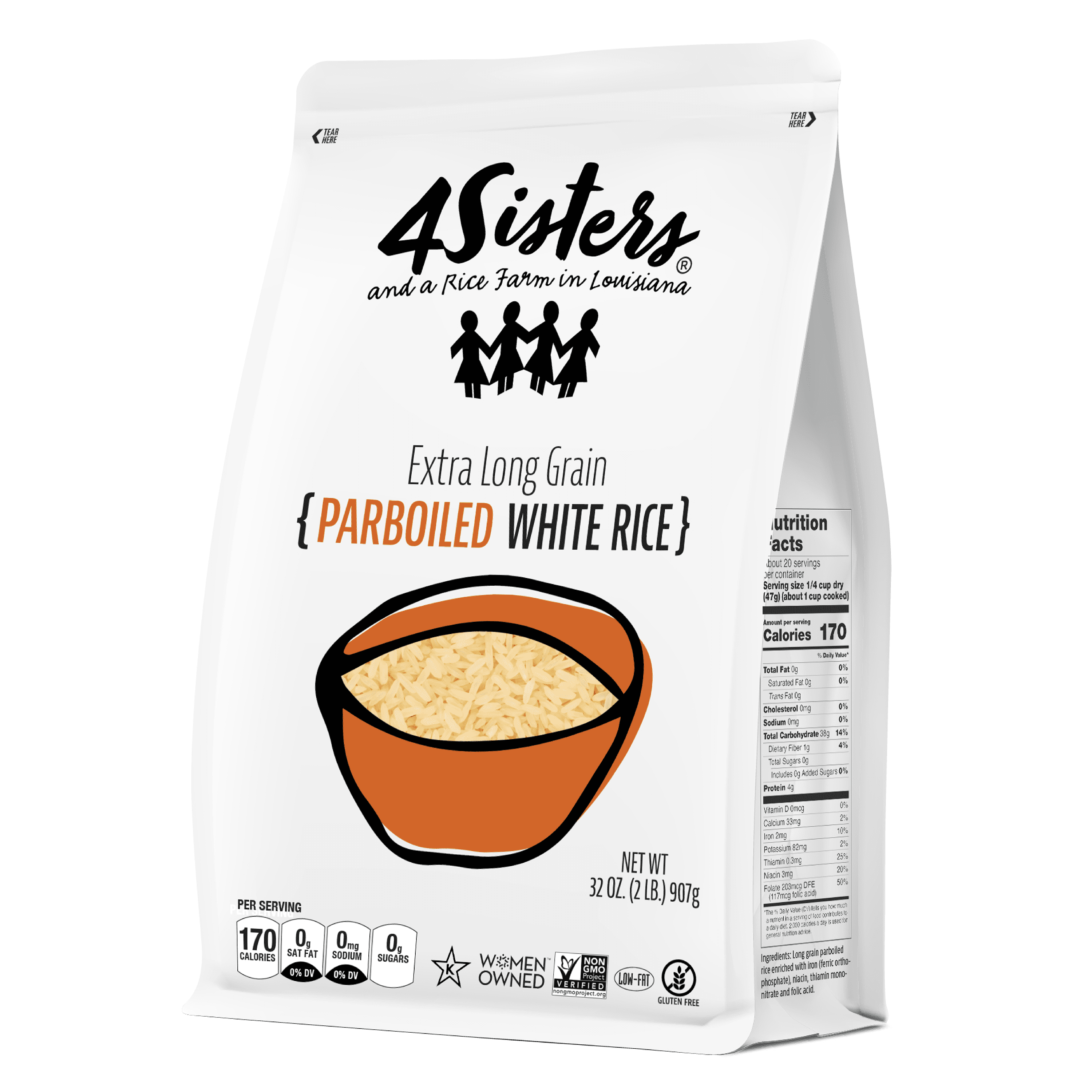 4Sisters Extra Long Parboiled White Rice 2LB
