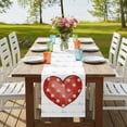 thumbnail image 4 of Table Runners 72 Inches Long Dress Scarves, Valentine's Day Farmhouse Kitchen Table Runner, Coffee Tablerunners, Red Love Polka Dots Lines Minimalist 14x72 Inch, 4 of 9